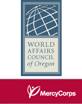 Logos: World Affairs Council of Oregon and Mercy Corp